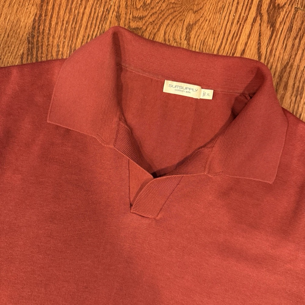 Suitsupply Men's Polo in Burnt Red